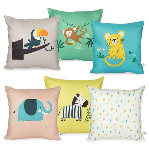 Zoo Pillow, Animal Pillow Covers, Nursery Pillows, Nursery Decor, Cushion  Cover, Funny Animal Art, Zoo Animals, Children's Room Decor 